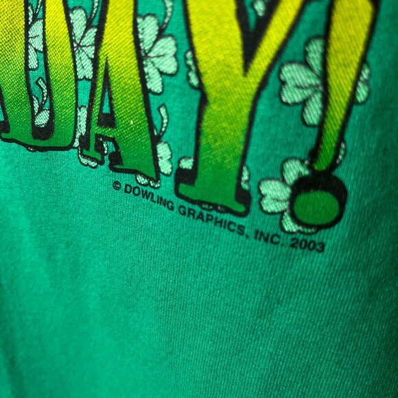 2003 Vintage Y2K Have An Irish Day T Shirt Green Medium M Graphic Tee 50/50 - Picture 5 of 12